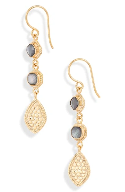 Anna Beck Triple Drop Quartz Earrings (nordstrom Exclusive) In Gold/ Grey Quartz