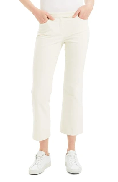 Theory Moleskin Twill Cropped Pants In Ivory