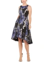 ADRIANNA PAPELL PRINTED JACQUARD DRESS