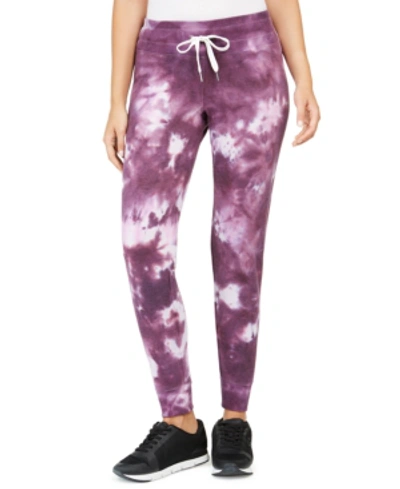 Calvin Klein Performance Starburst Tie-dyed Fleece-lined Joggers In Blackberry Combo