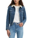 Levi's Faux Shearling & Cotton Denim Jacket In Blue