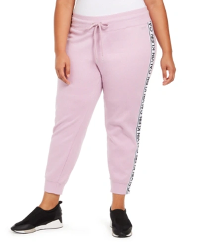 Calvin Klein Plus Size Logo Sweatpants In Azalea