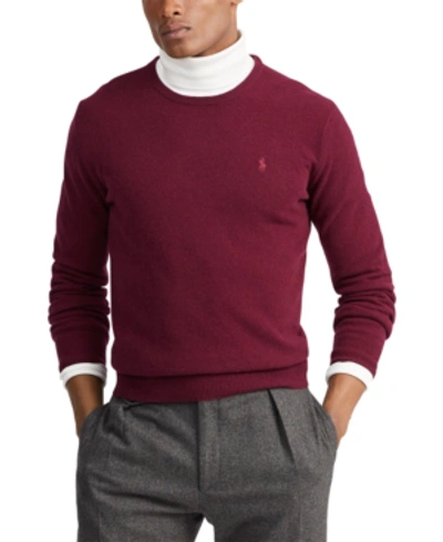 Polo Ralph Lauren Men's Cashmere Sweater In Classic Burgundy Heather