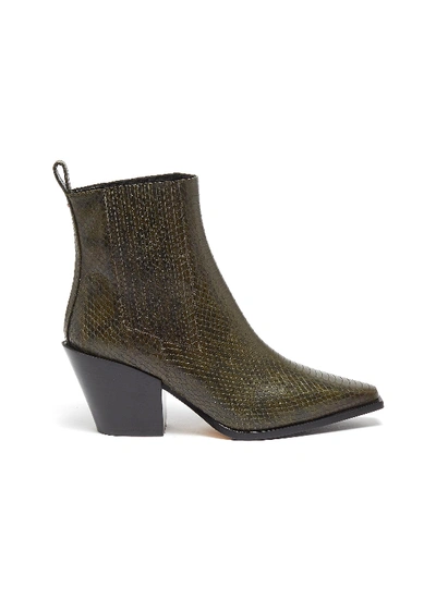 Aeyde 'kate' Snake Embossed Leather Ankle Boots