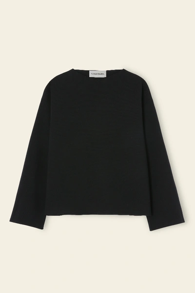 Mansur Gavriel Wool Milano Long Sleeve Sweater In Black