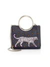 KATE SPADE Mini Sam Embellished-Panther Leather Bracelet Bag