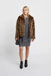 Rebecca Minkoff Brigit Faux Fur Leopard Print Jacket In Multi