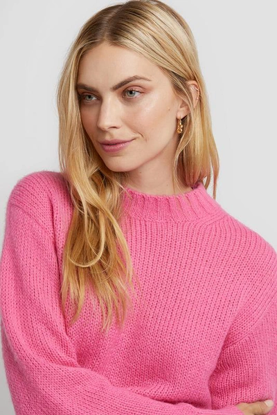 Rebecca Minkoff Lillian Crewneck Sweater In Bright Pink