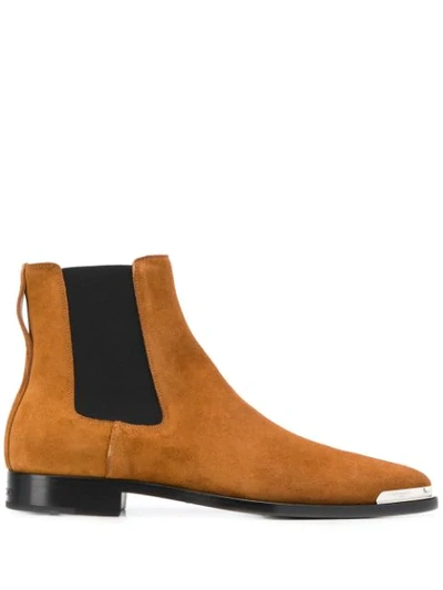 Givenchy Dallas Metal-toe Suede Chelsea Boots In Brown