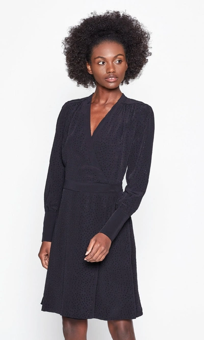 Equipment Claira Sparkle Wrap Dress In True Black