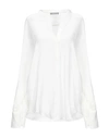 Vince Textured Double Pocket Blouse In White