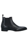 Santoni Ankle-length Leather Chelsea Boots In Black