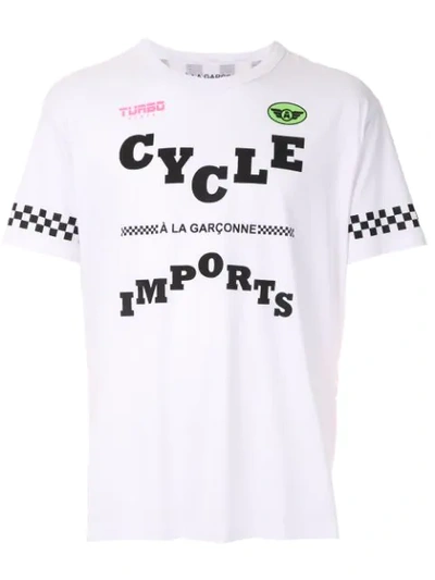 À La Garçonne + Hering Cycle Imports T-shirt In White