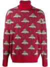 UNDERCOVER TURTLE-NECK EMBROIDERED jumper