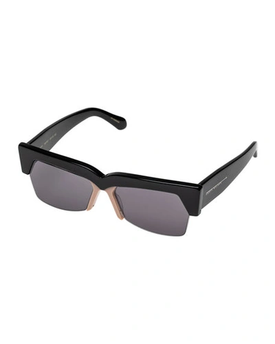 Karen Walker Ezra Semi-rimless Cat-eye Sunglasses In Black/blush/smoke