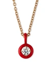 ETHO MARIA 18K PINK GOLD RED CERAMIC DIAMOND NECKLACE,PROD225170123