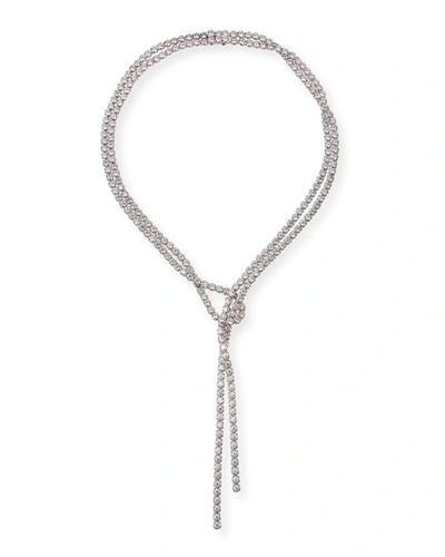 A. Link Lazo 18k White Gold Diamond Lariat Necklace