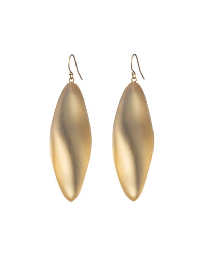 Alexis Bittar Long Leaf-inspired Lucite Drop Earrings In Gold