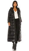 Mackage Calina R Long Nylon Down Jacket In Black