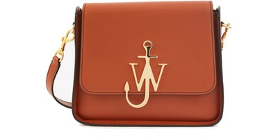 Jw Anderson Anchor Logo Leather Shoulder Bag In Toffee