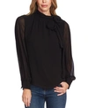 VINCE CAMUTO SHEER-SLEEVE TIE BLOUSE