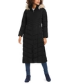 Calvin Klein Faux Fur Trimmed Quilted Maxi Puffer Jacket In Black