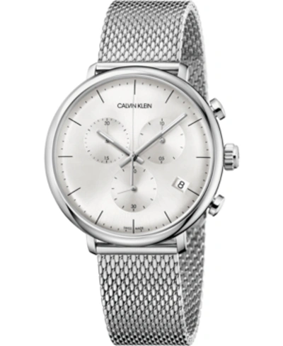 Calvin Klein Unisex Chronograph High Noon Stainless Steel Mesh Bracelet Watch 43mm
