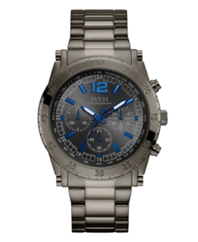 Guess Men's Chronograph Gunmetal Stainless Steel Bracelet Watch 46mm In Grey