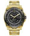 Bulova Precisionist Mens Gold Tone Stainless Steel Bracelet Watch 98d156 In Gold