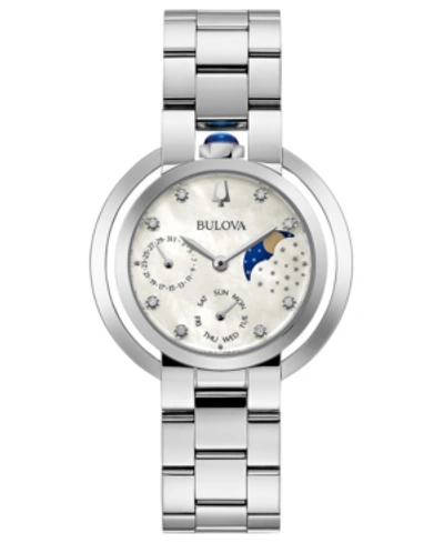 Bulova Women's Rubaiyat Diamond-accent Stainless Steel Bracelet Watch 35mm