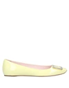 Roger Vivier Ballet Flats In Light Yellow