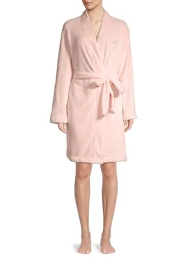 Calvin Klein Self-tie Logo Dressing Gown In Pink