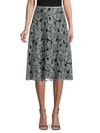 VALENTINO Embroidered Lace Knee-Length Skirt