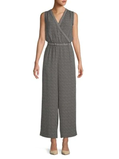 Max Studio Printed Sleeveless Jumpsuit In Black White