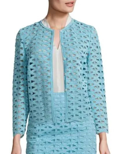 Escada Macramé Lace Jacket In Blue