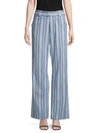 ISABEL MARANT Striped Cotton Wide-Leg Pants