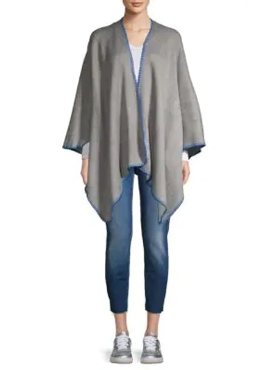 Calvin Klein Reversible Shawl In Heathered Grey