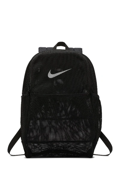 Nike Brasilia Mesh Training Backpack In Black/white