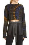 Cotton Citizen Tokyo Tie Dye Crop Tee In Deep Sea Vortex