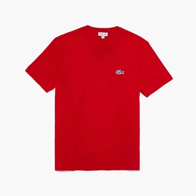 Lacoste Men's Regular Fit Short Sleeve T-shirt - Xxl - 7 In Red
