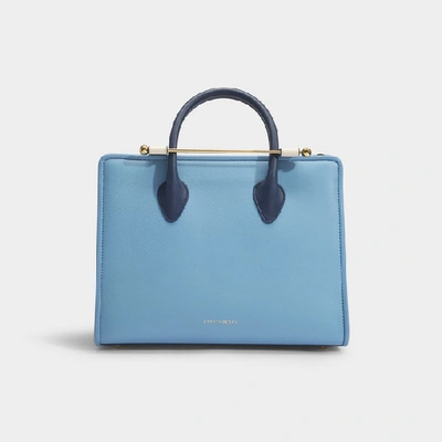 Strathberry The  Midi Tote In Chestnut Vanilla And In Blue