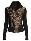 ELIE TAHARI Evita Jaguar Calf Hair Rib-Knit Jacket