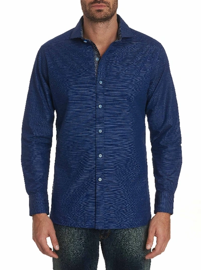 Robert Graham Bergman Regular Fit Stripe Button-up Shirt In Blue