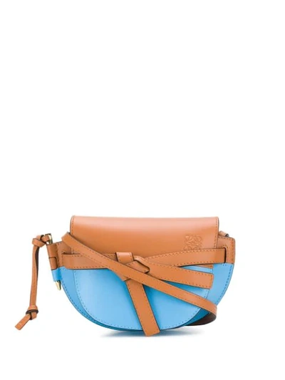 Loewe Gate Mini Two-tone Leather Shoulder Bag In Multicoloured