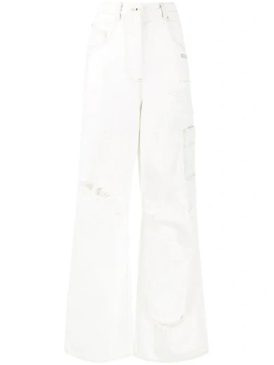 Off-white High-rise Oversize Ripped Tomboy Jeans In White