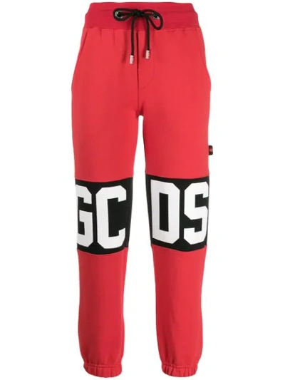 Gcds Logo Print Tracksuit Trousers In Red