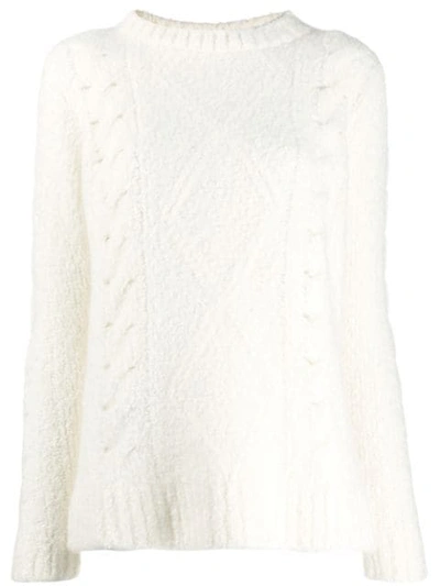 The Elder Statesman Relaxed-fit Cable-knit Jumper In White