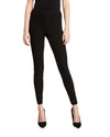 Alice And Olivia Maddox Suede High-waist Side-zip Leggings In Black