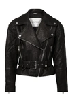 GRLFRND CHARLIE CRINKLED-LEATHER BIKER JACKET