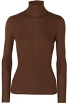 AKRIS RIBBED CASHMERE AND MULBERRY SILK-BLEND TURTLENECK SWEATER